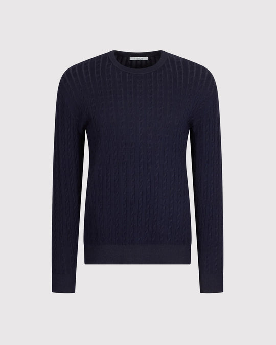 Visc Cashmere Cable Blå