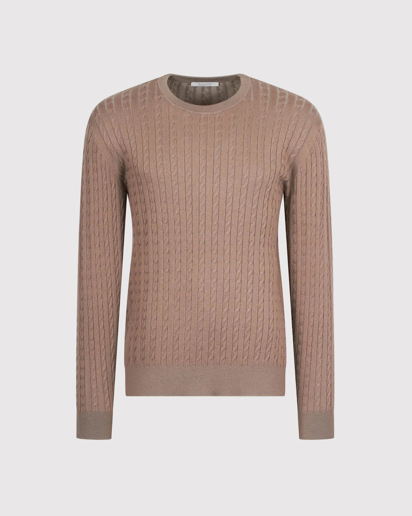 Visc Cashmere Cable Sand