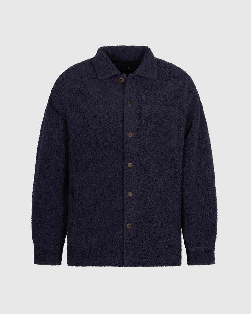 Pile Fleece Overshirt Blå