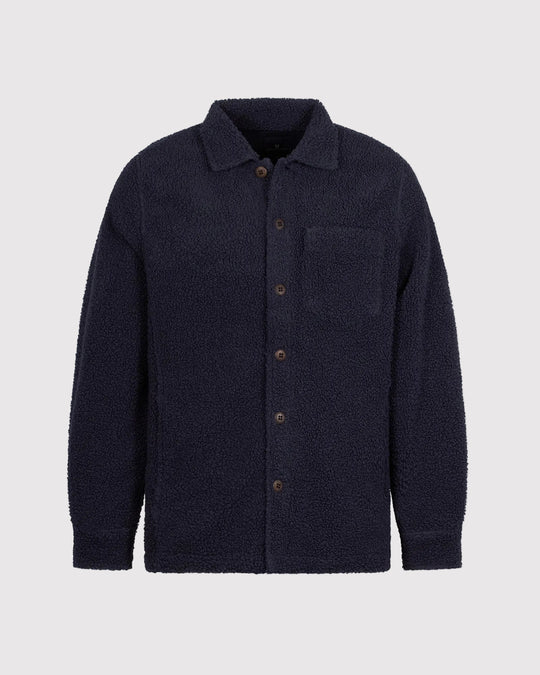 Pile Fleece Overshirt Blå
