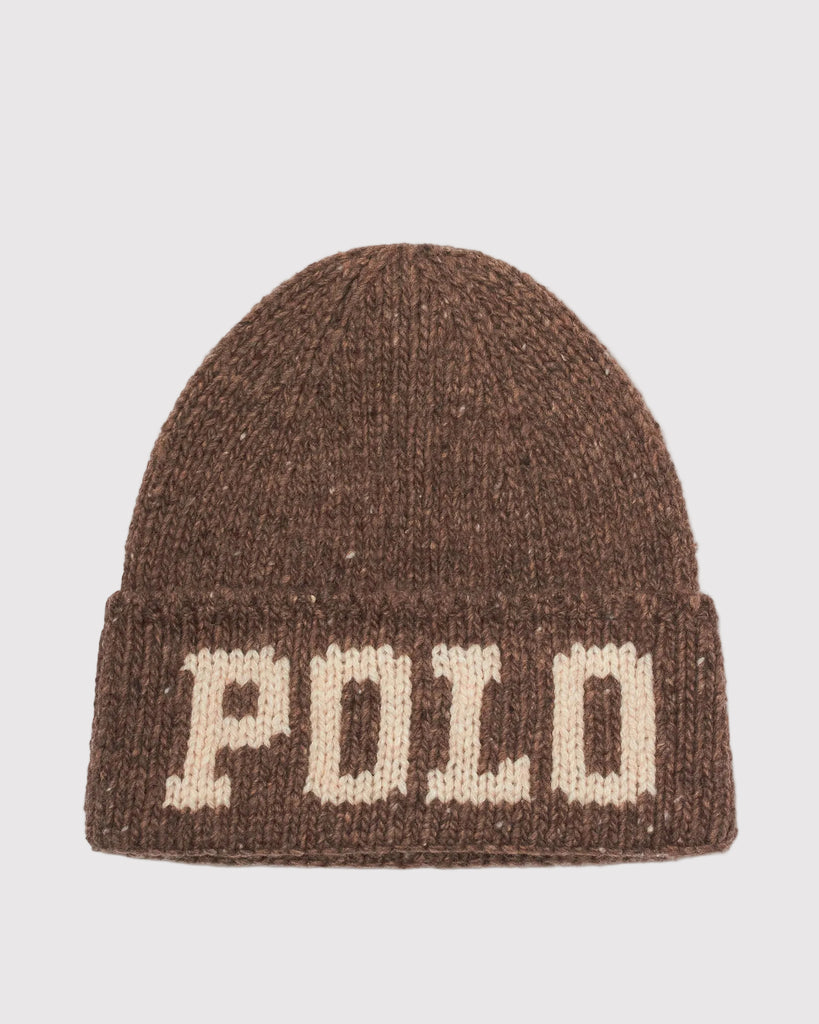 Tweed Polo Beanie Brun