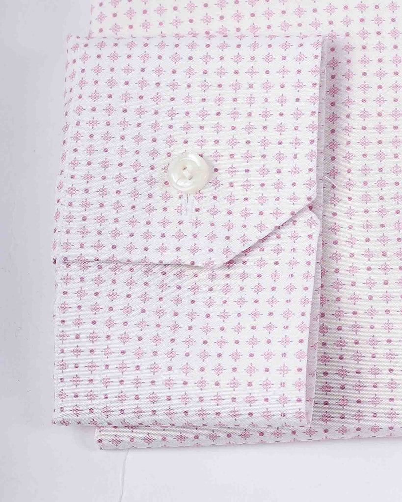 Slim Fit Mønstret Poplin Skjorte Pink