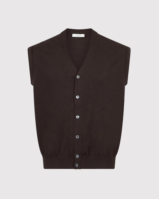 Visc Cashmere Vest Brun