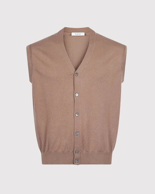 Visc Cashmere Vest Sand