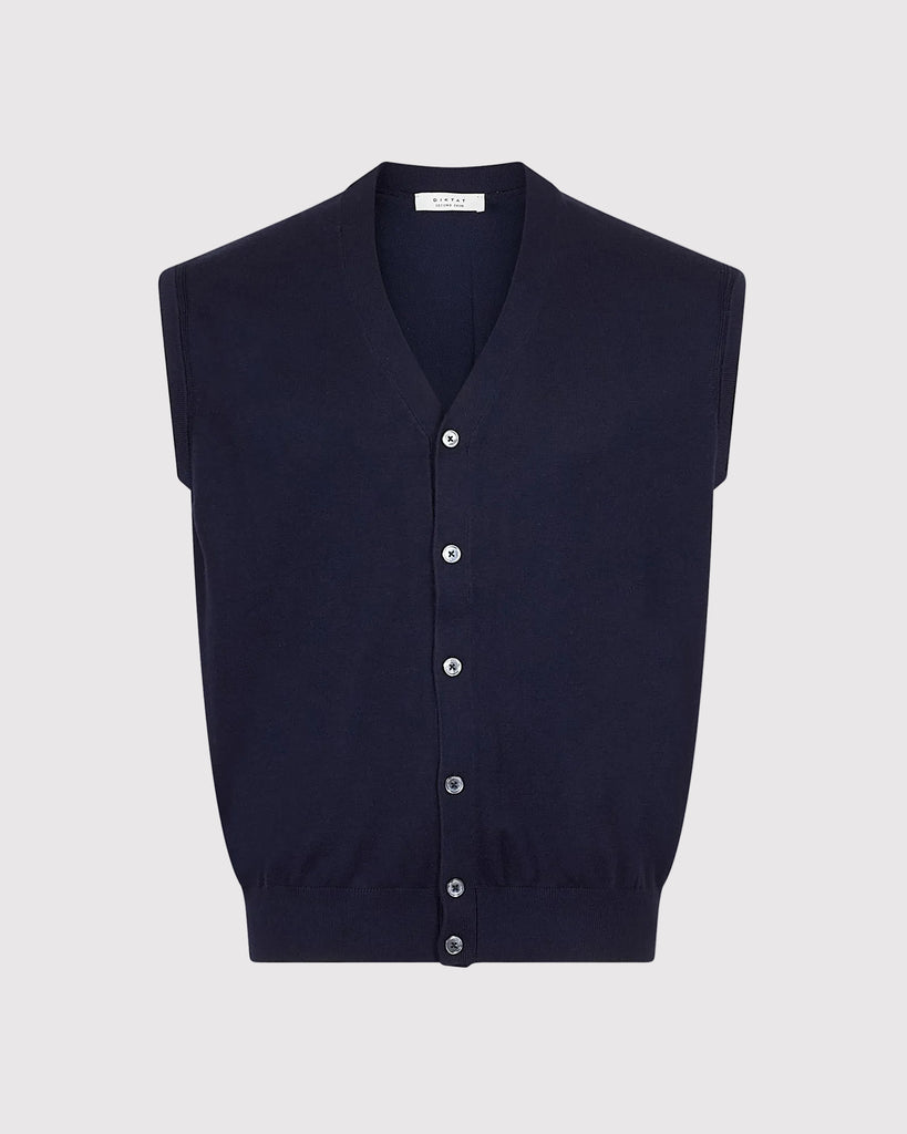 Visc Cashmere Vest Blå