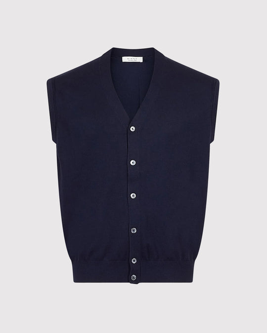 Visc Cashmere Vest Blå