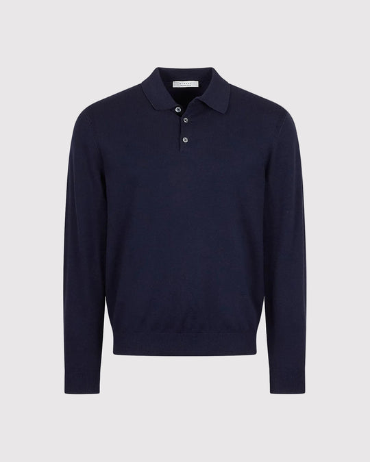 Visc Cashmere Polo Blå