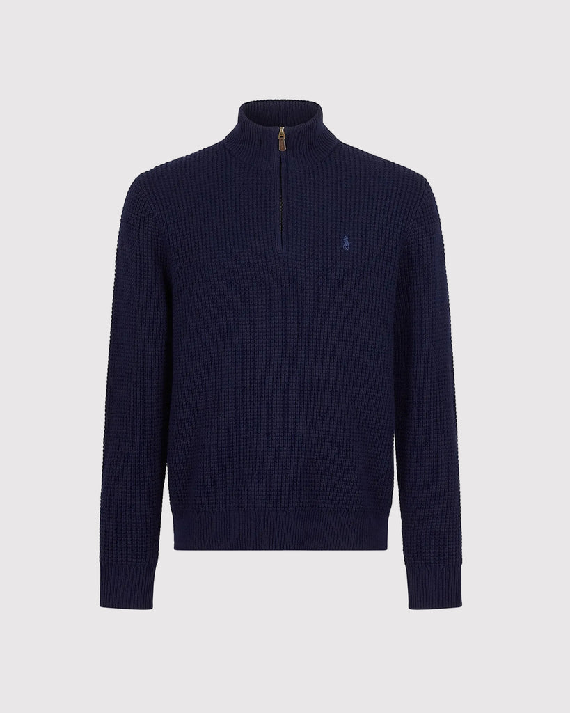 Half Zip Txt Knit Blå