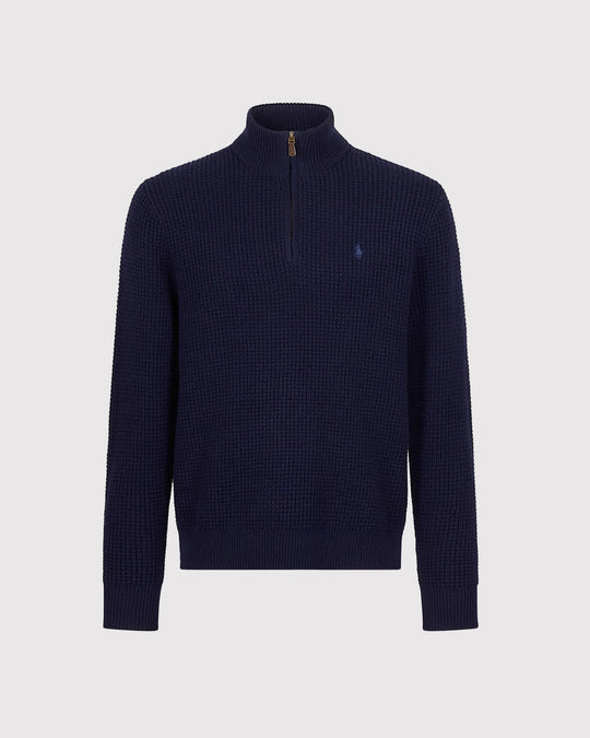 Half Zip Txt Knit Blå