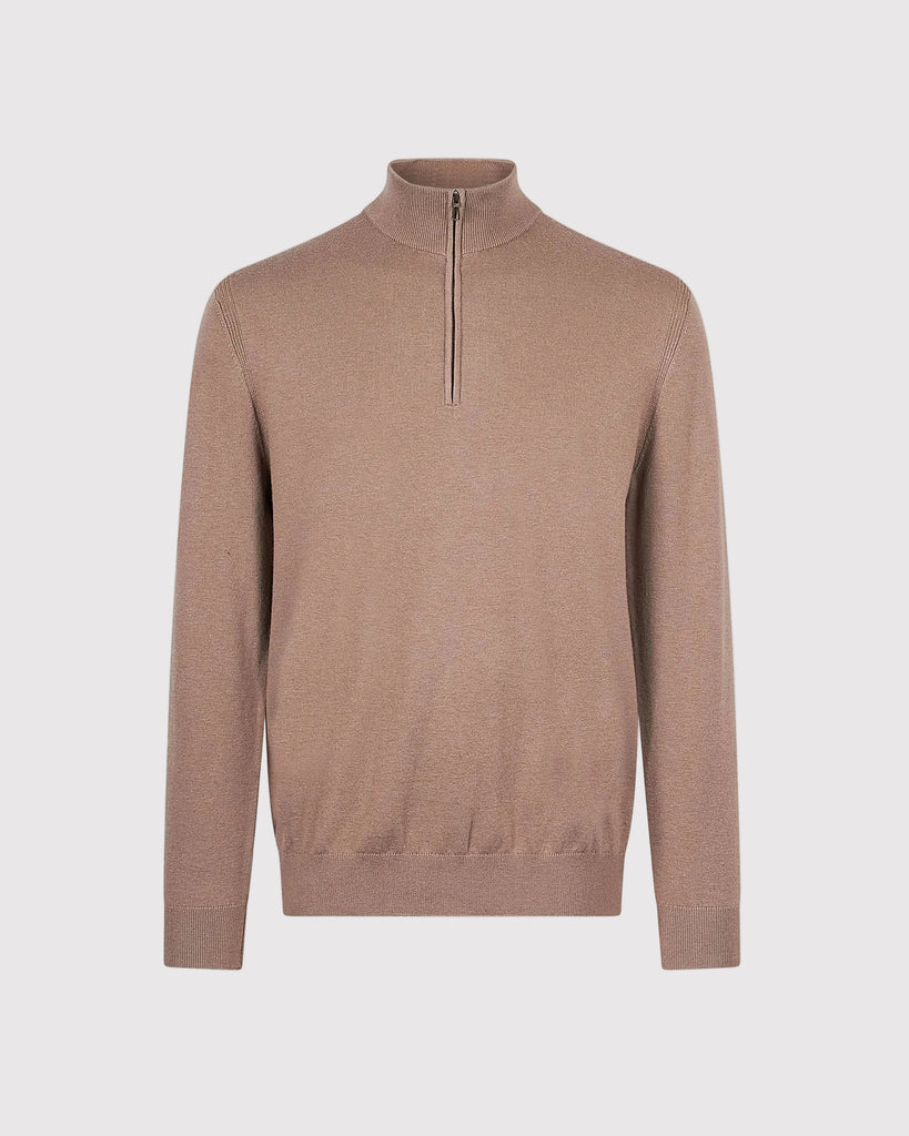 Visc Cashmere Zip Strik Sand