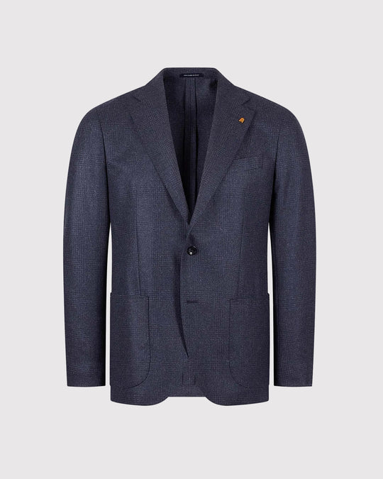 Check Wool Blazer Blå