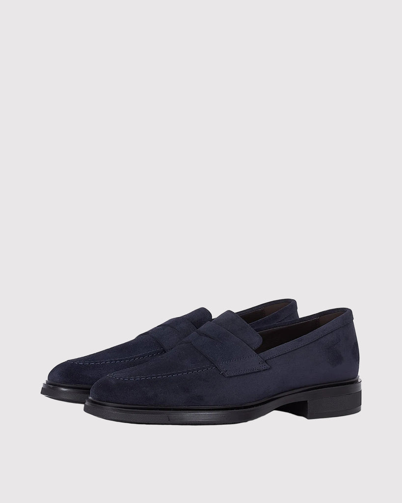 Suede Loafer Blå