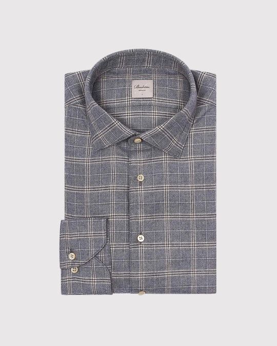 Regular Fit Flannel Check Shirt Grå