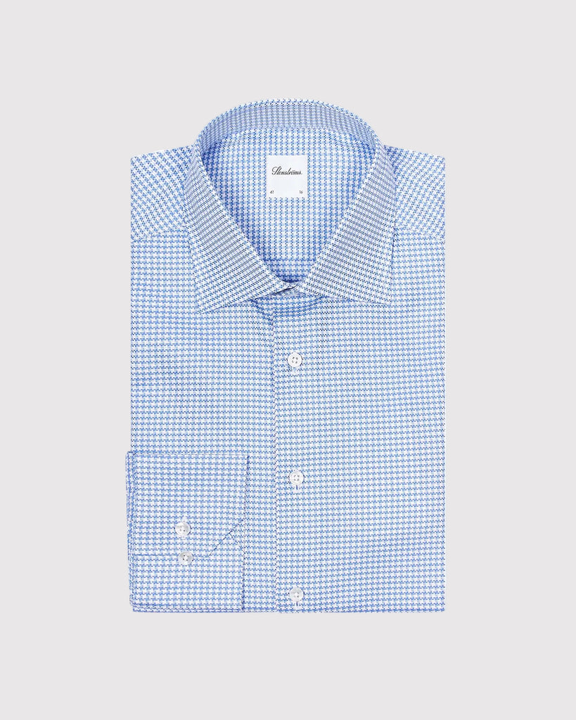 Slim Fit Houndstooth Shirt Lyseblå