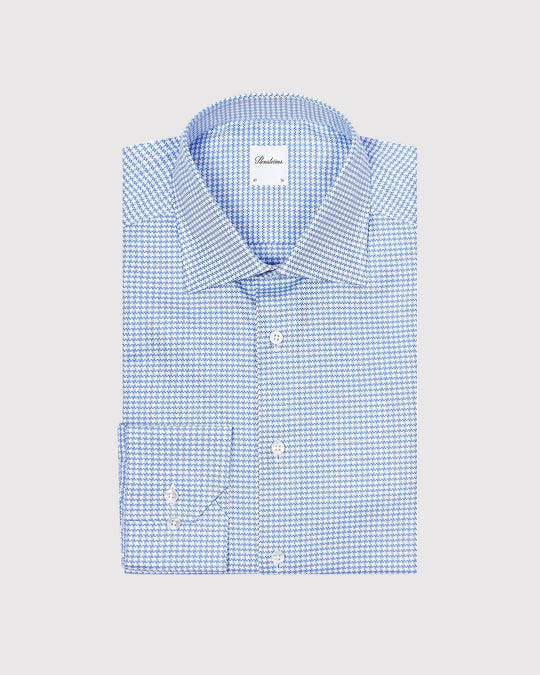Slim Fit Houndstooth Shirt Lyseblå