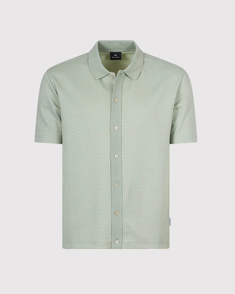 Jersey Print Skjorte SS Grøn