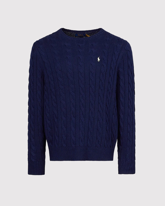 Cotton Cable Knit Blå
