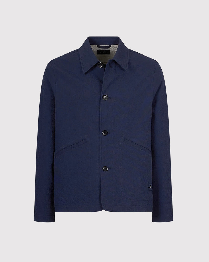 Seersucker Overshirt Blå