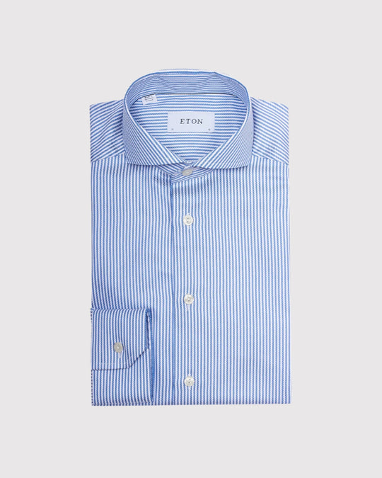 Contemporary Fit Striped Signature Blå