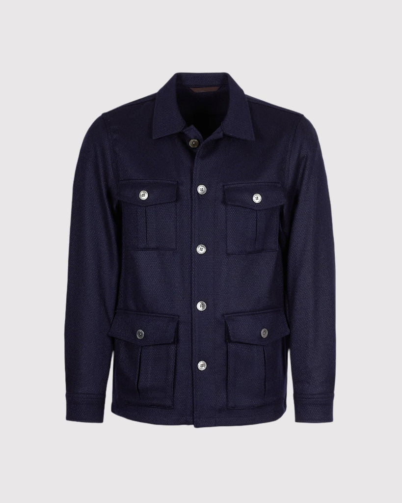 Safari Wool Overshirt Blå