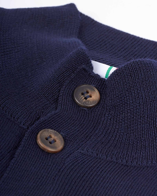 Cardigan 12gg Merino Blå