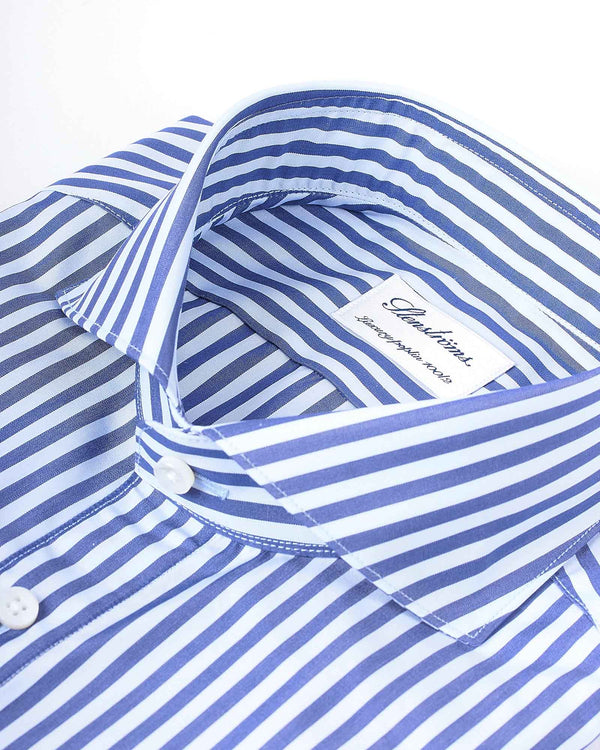 Slim Fit Dark Blue Stripe Blå