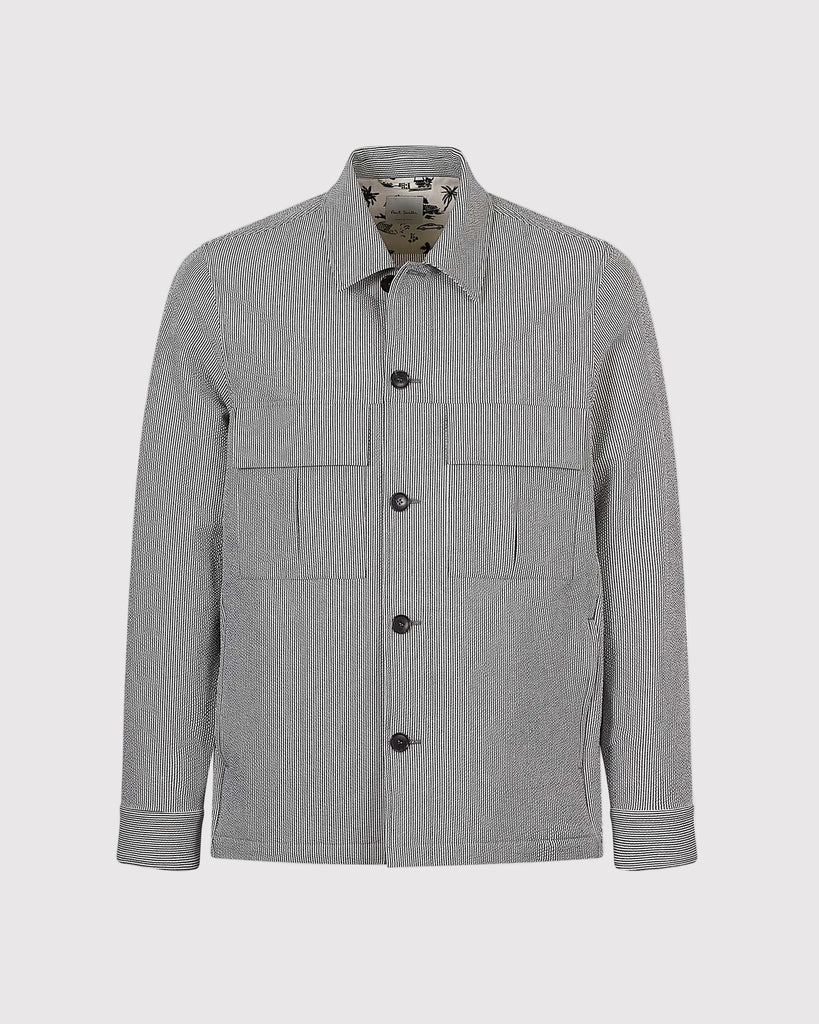 Seersucker Overshirt Blå