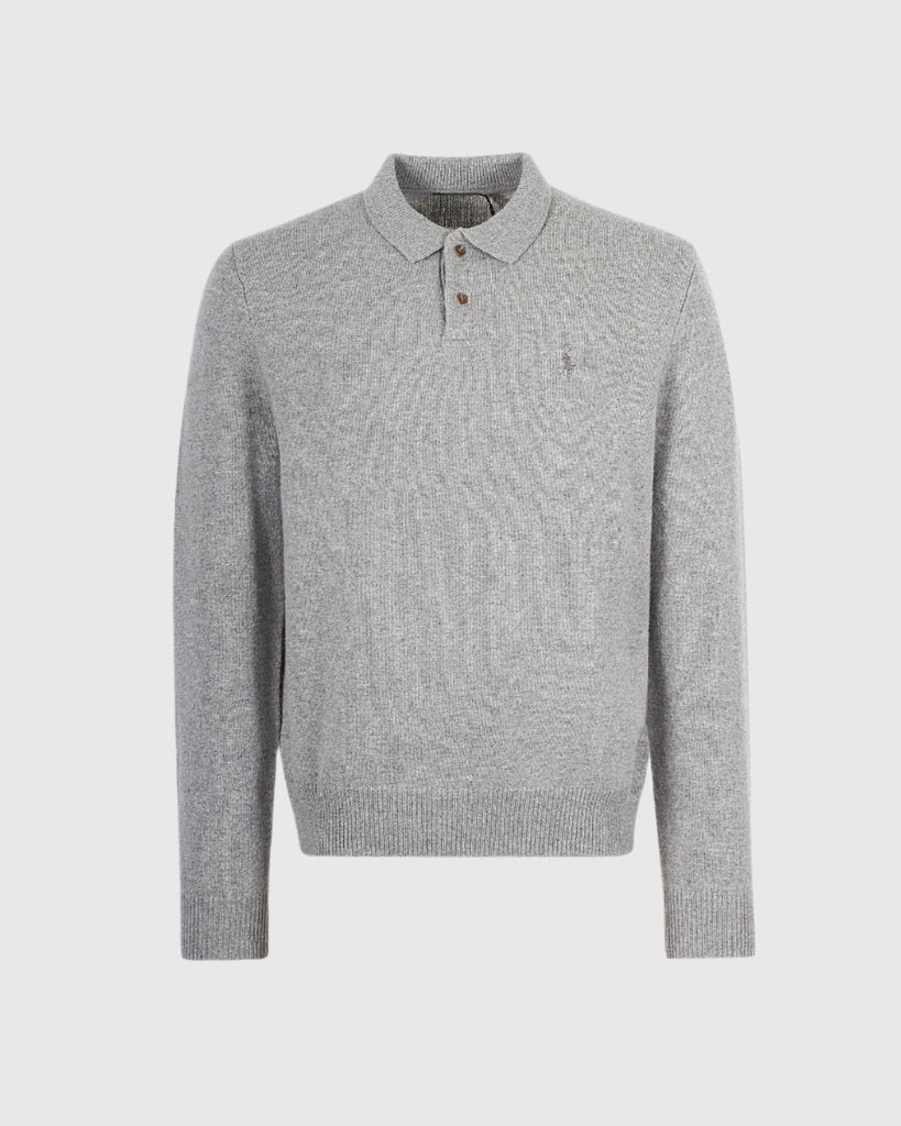 Strikket Wool Polo Grå