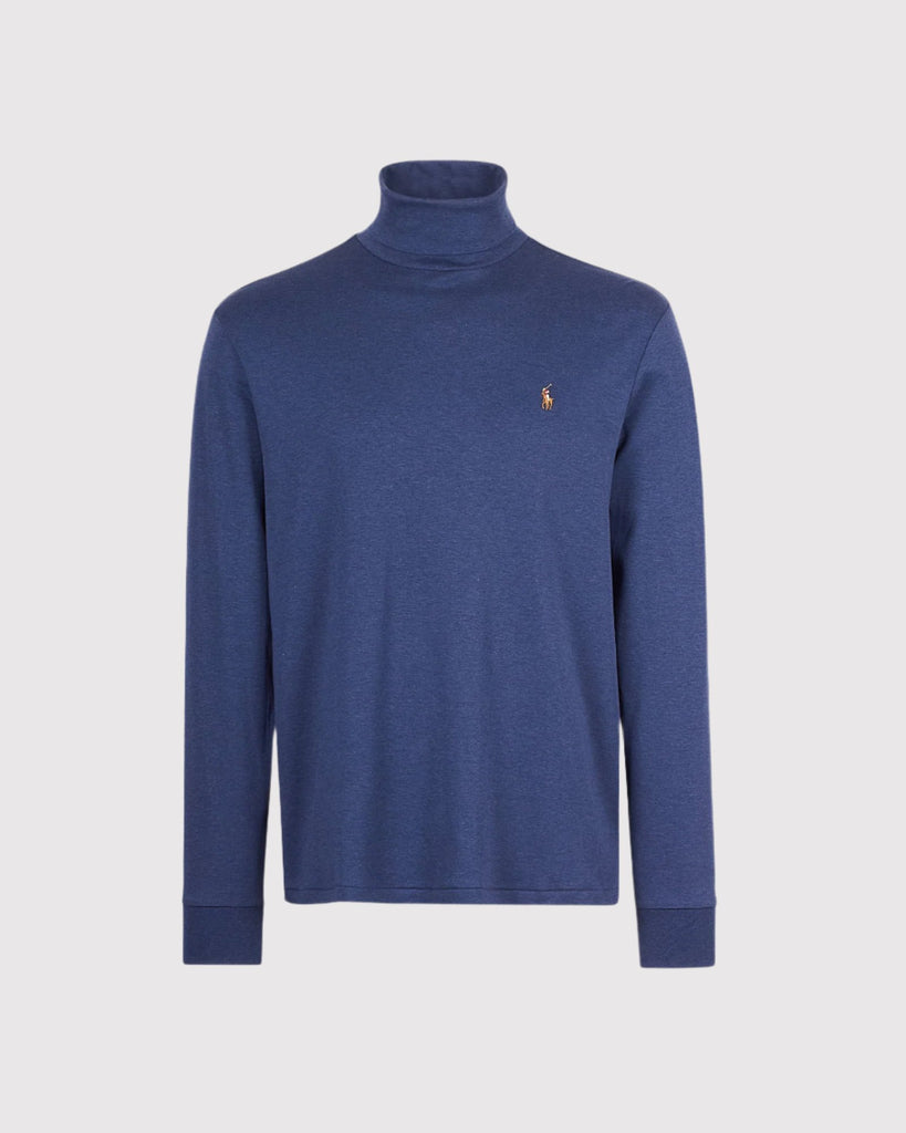 Rollneck T-shirt Denim Blå