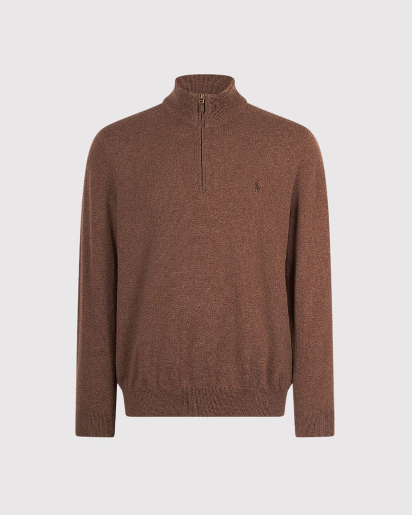 Merino Half Zip Brun