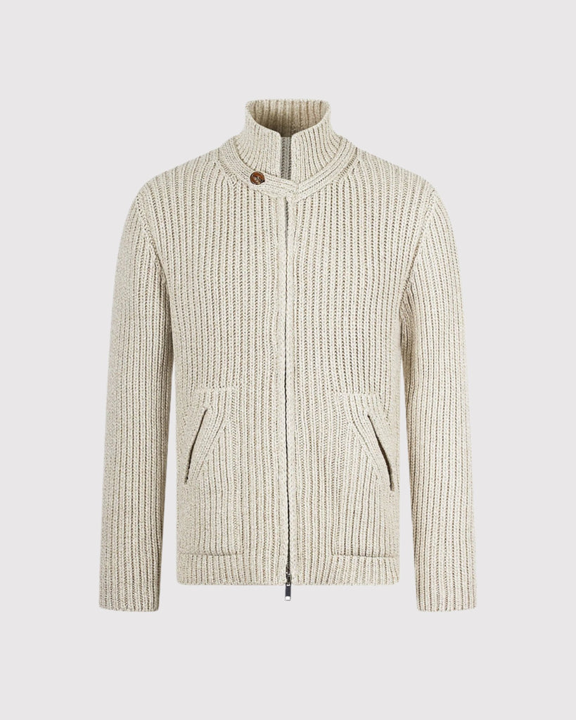 Zip Cardigan Sand