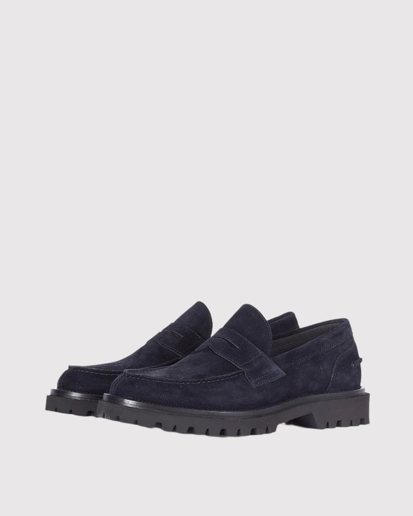 Suede Loafer Blå