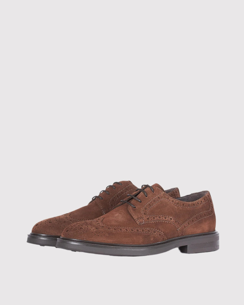 Suede Brogue Sko Brun