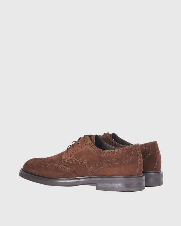 Suede Brogue Sko Brun