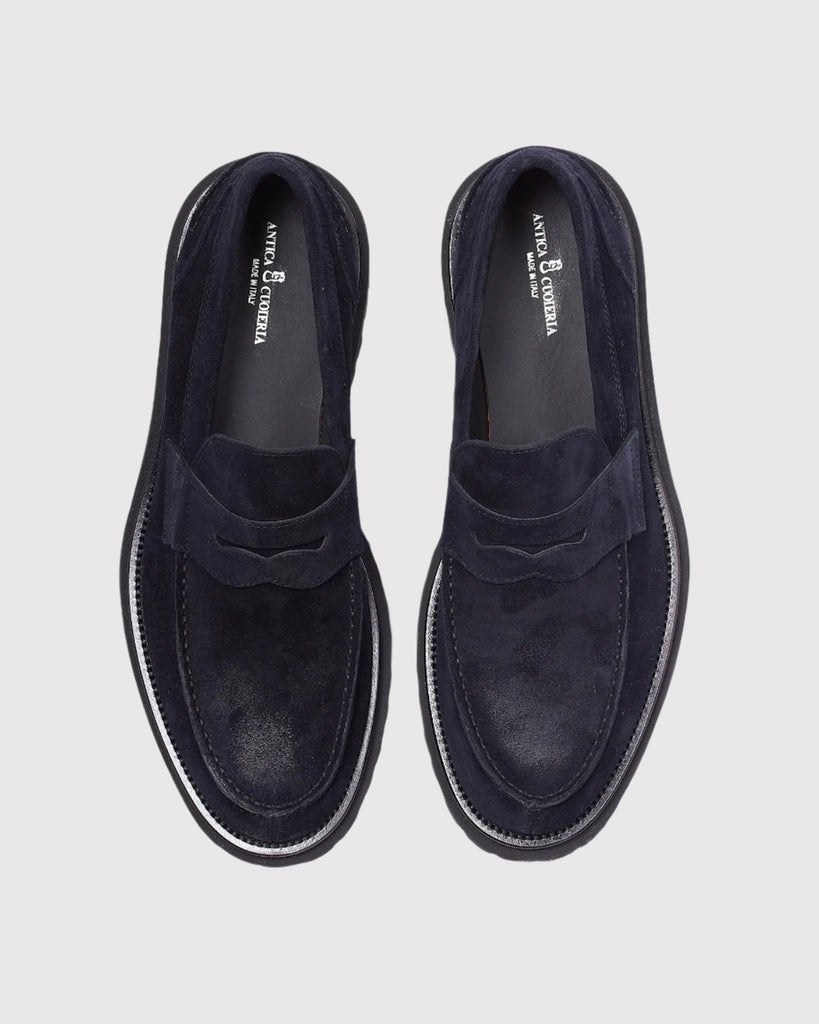 Suede Loafer Blå