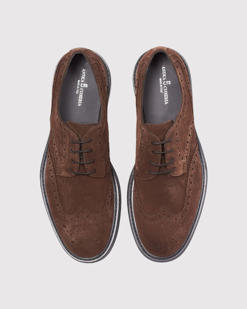 Suede Brogue Sko Brun