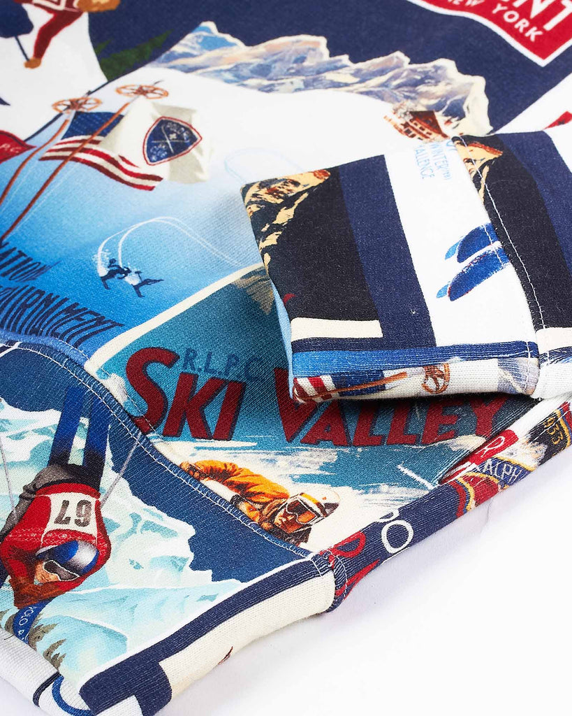 Ski Patchwork Hoodie Blå