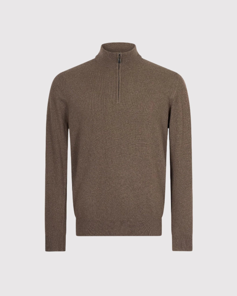 Cashmerewool Half Zip Brun