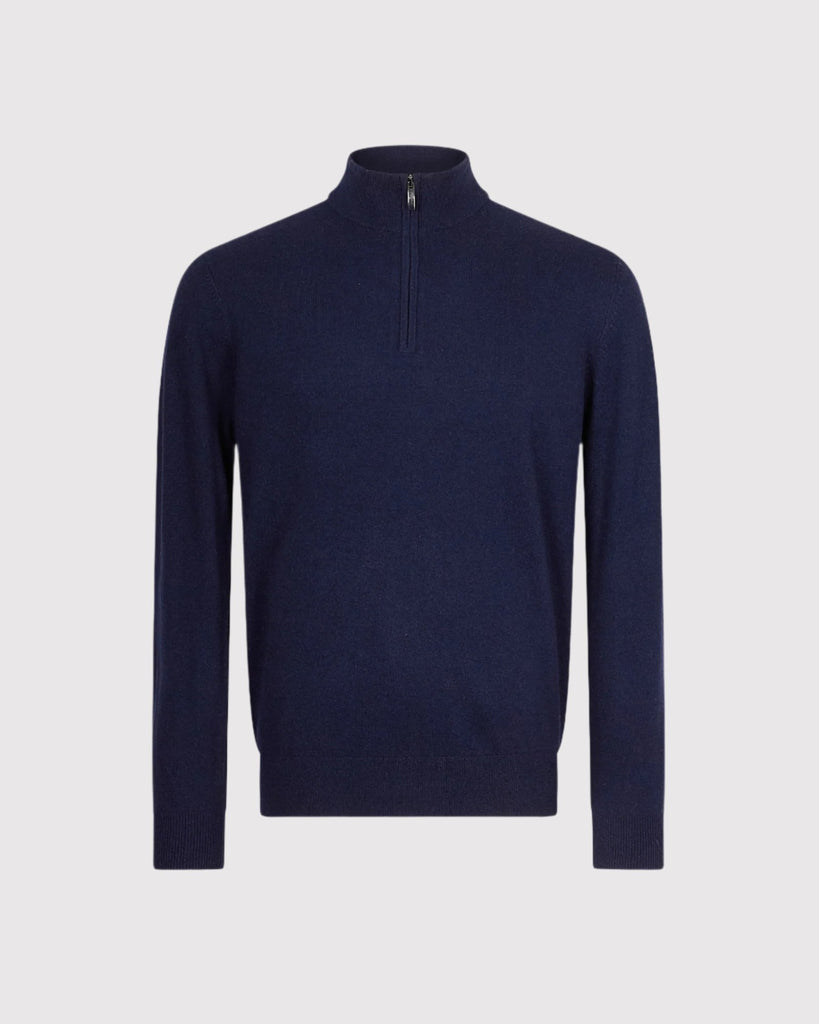 Cashmerewool Half Zip Blå