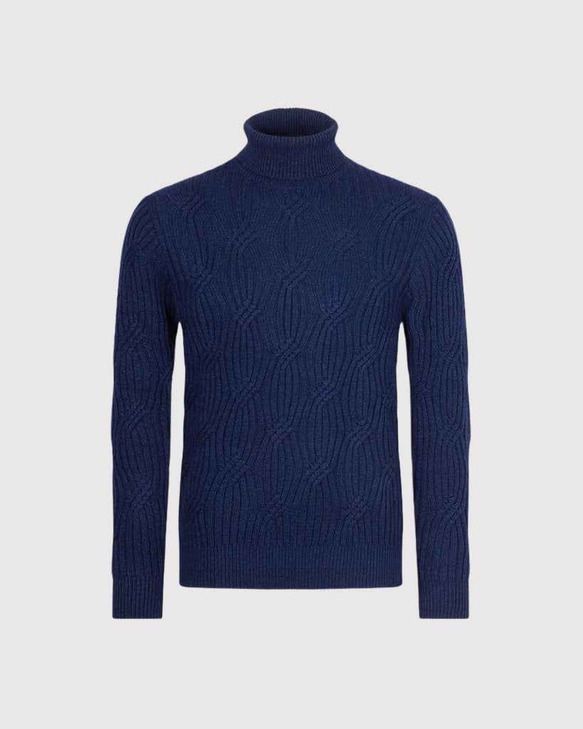 Roll Neck Structure Blå