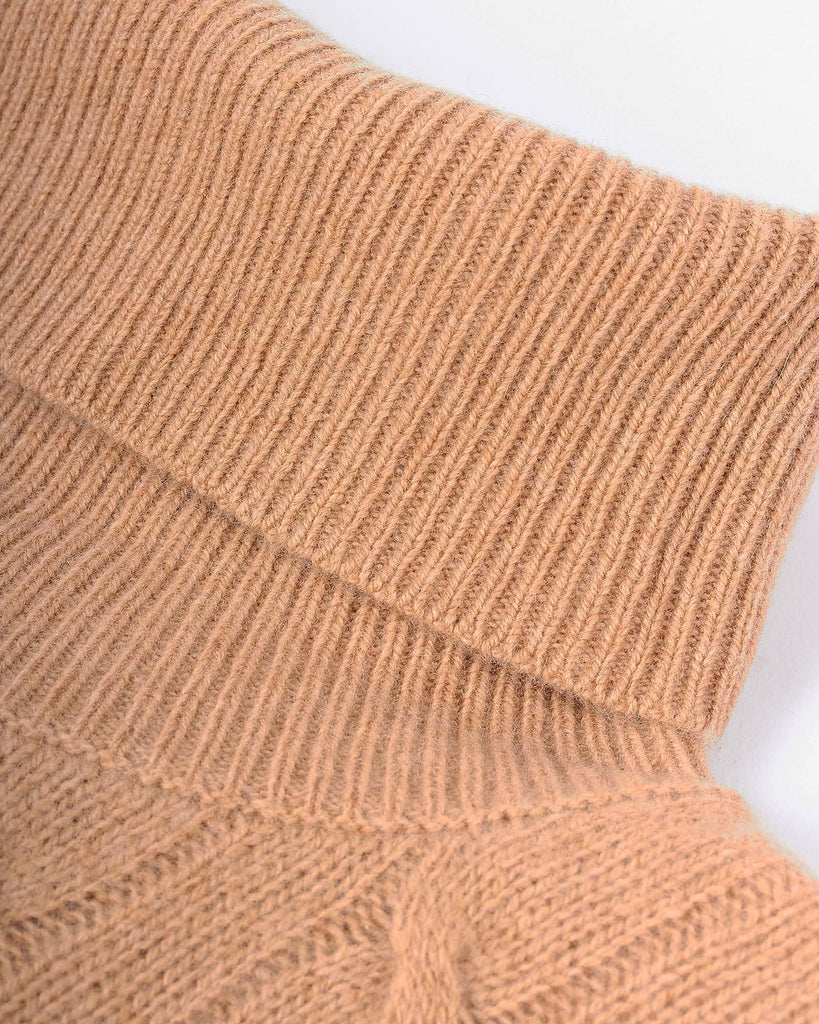 Wool Cash Cable Rullekrave Camel