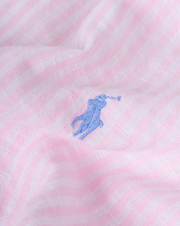 Linen Striped Shirt Pink