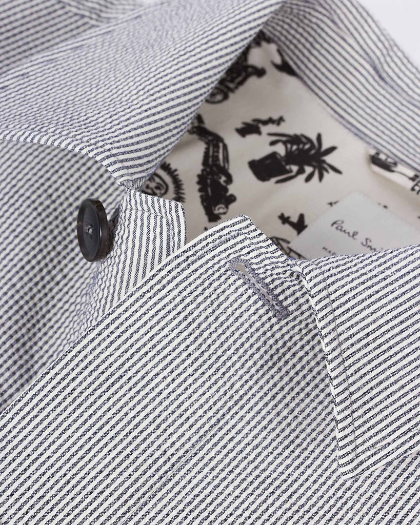 Seersucker Overshirt Blå