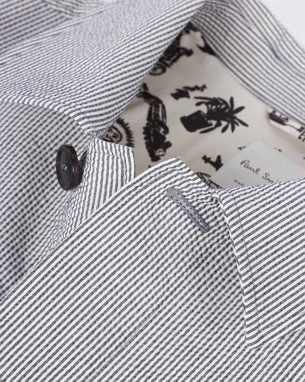 Seersucker Overshirt Blå