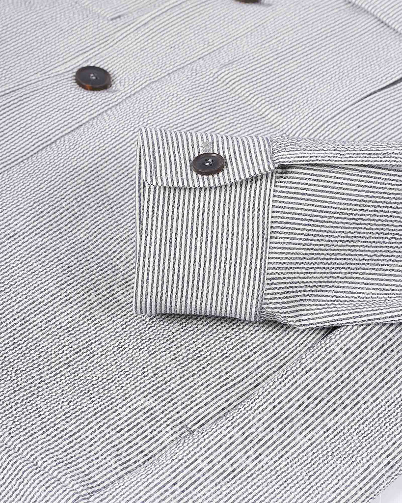 Seersucker Overshirt Blå
