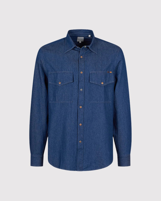 Casual Fit Denim Skjorte Blå