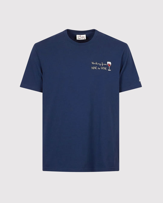 Nine To Wine T-Shirt Blå