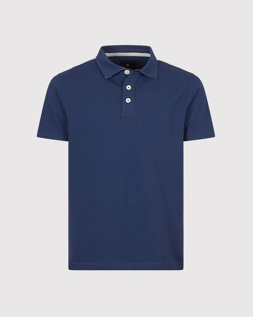 Stripe Back Polo Blå