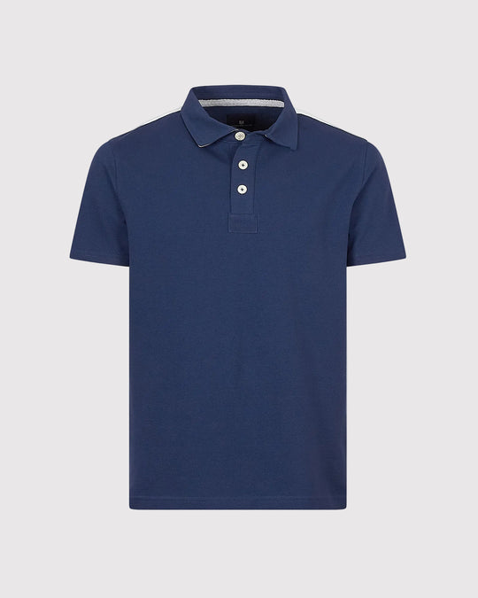 Stripe Back Polo Blå