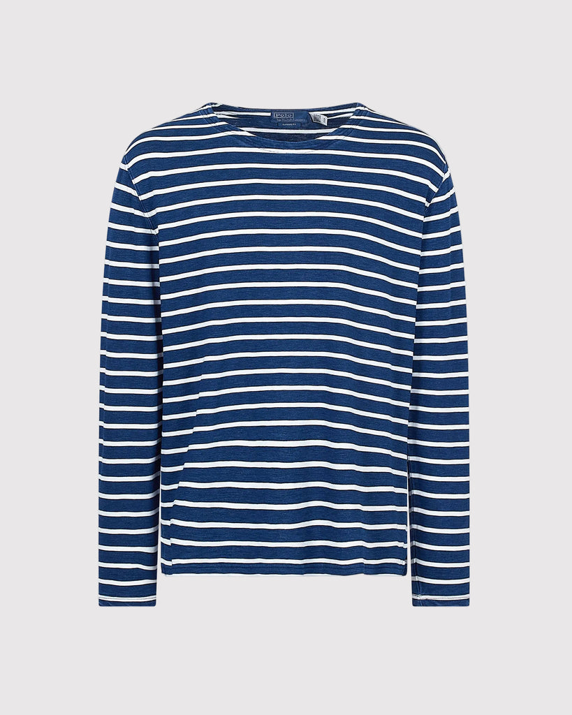 Boatneck T-Shirt Blå